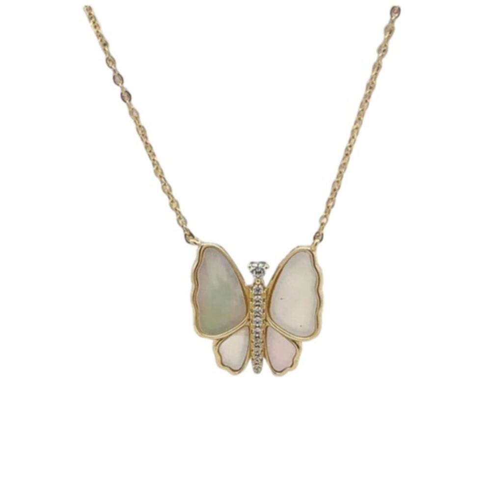 Stunning Butterfly Pendant Necklace Elegant Effect with Central Butterfly Design